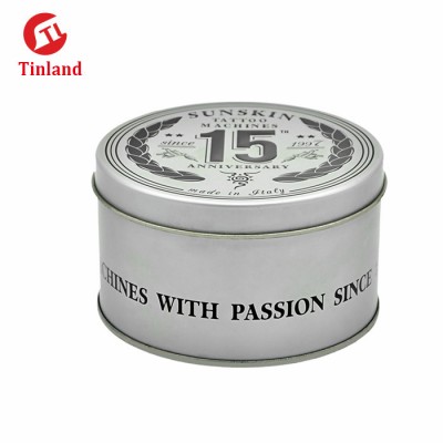 Round easy to open tin box with lid for food