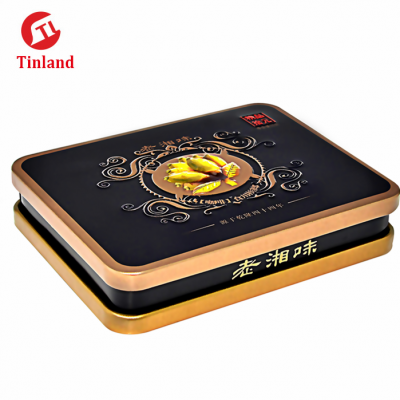 Pretty rectangular tin  box with unique embossing for areca-nut packing