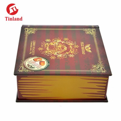 Tin Box Book Shape Custom Metal Customized Industrial Packing Food