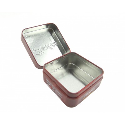 Custom Empty Food Grade Emboss Tin Case Large Tin Container Metal Packing Box Plain Hinged  Tin Can