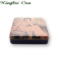 Retro Square Tin Box Large Metal Candy Box Makeup Jewelry Storage Box