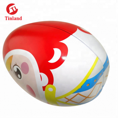 egg shape metal tin cans for packaging candy